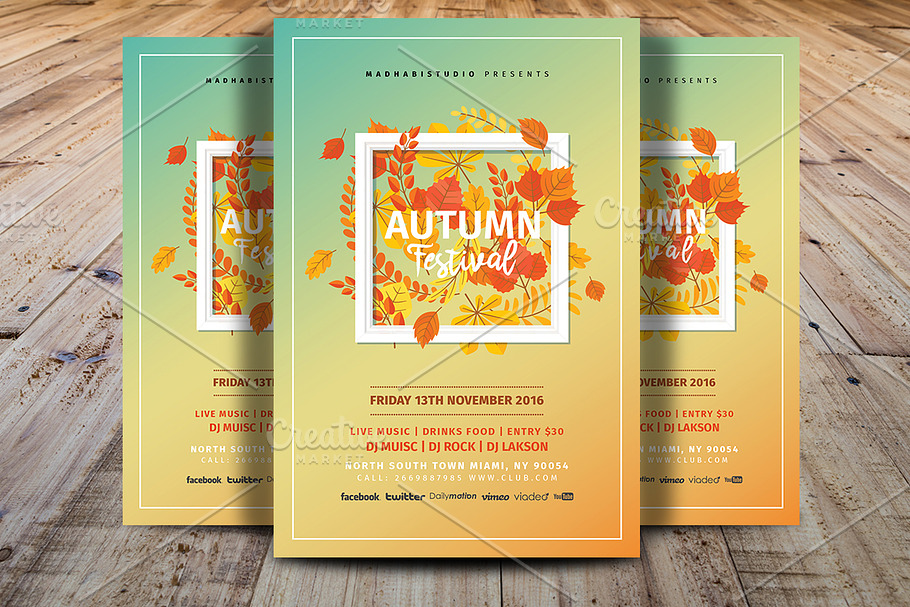 Autumn Festival Flyer Template V3 in Flyer Templates - product preview 8