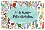 5 Cute Seamless Pattern Illustration