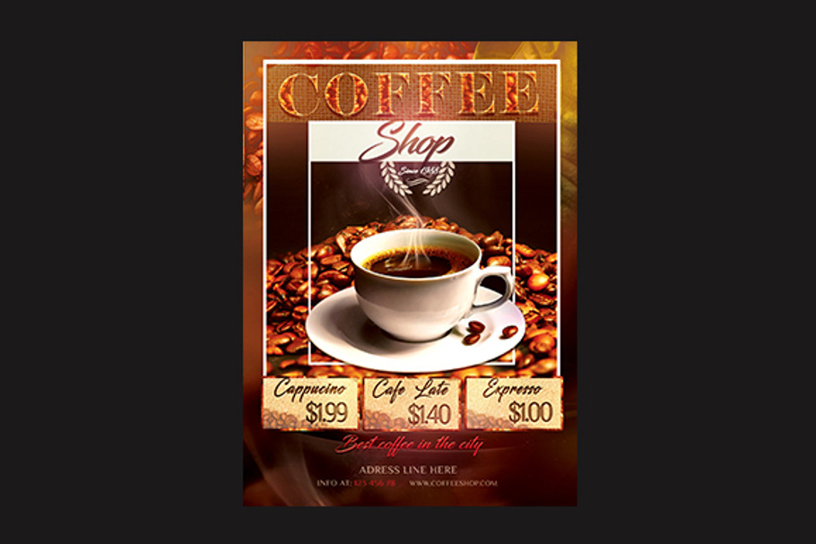 Coffee Shop Flyer  in Flyer Templates - product preview 8