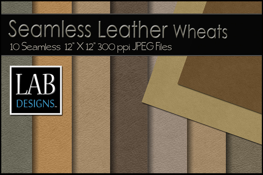 10 Seamless Leather Textures Wheat in Textures - product preview 8