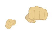 Clenched man fists. Vector