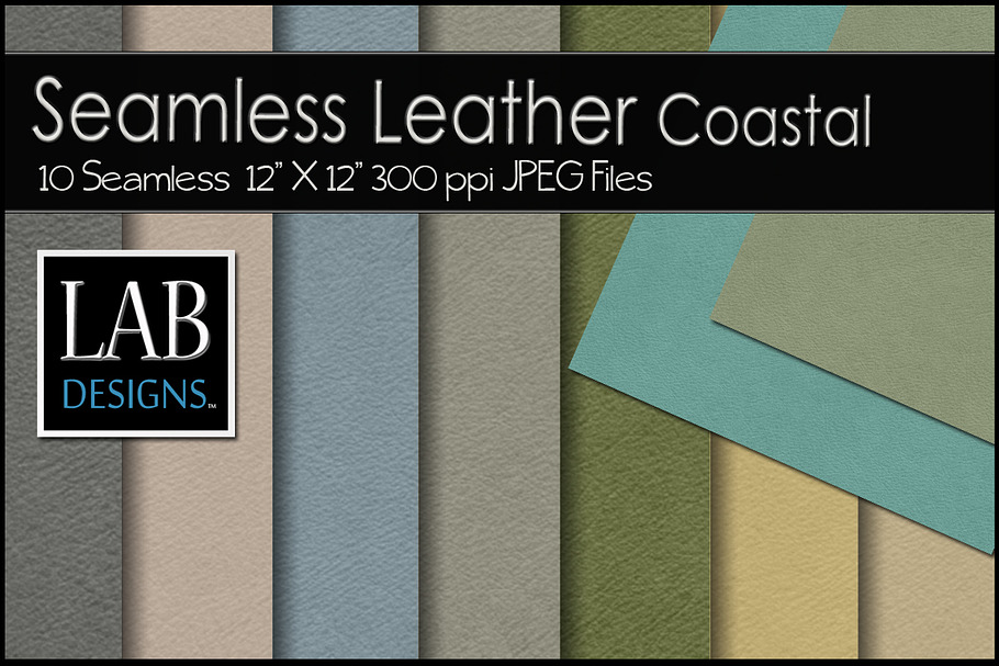 10 Seamless Leathers Coastal Dyes in Textures - product preview 8