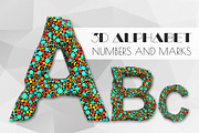 3D Dots 2 alphabet numbers and marks
