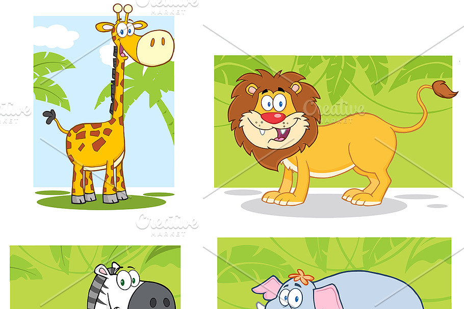 Smiling Jungle Animals Collection