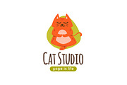 Cat Studio. Yoga Logo.