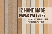 12 Handmade Tileable Paper Patterns