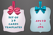 Set of 29 festive cards templates