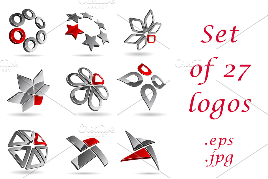Big logos set - company symbols in Logo Templates - product preview 8