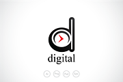 Alphabet D Typography Logo Template