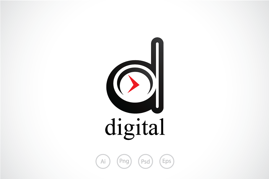 Alphabet D Typography Logo Template