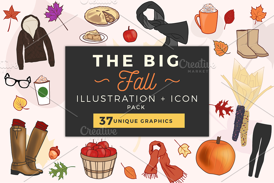 Fun Fall Illustrations + Icons in Illustrations - product preview 8