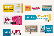 Vector gift voucher collection