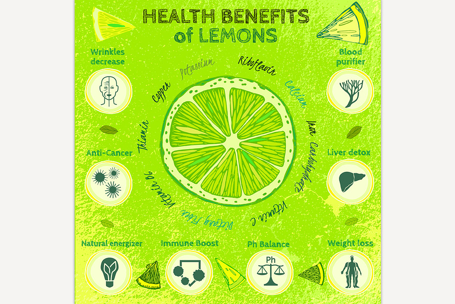 Lemon Health Benefits in Illustrations - product preview 8