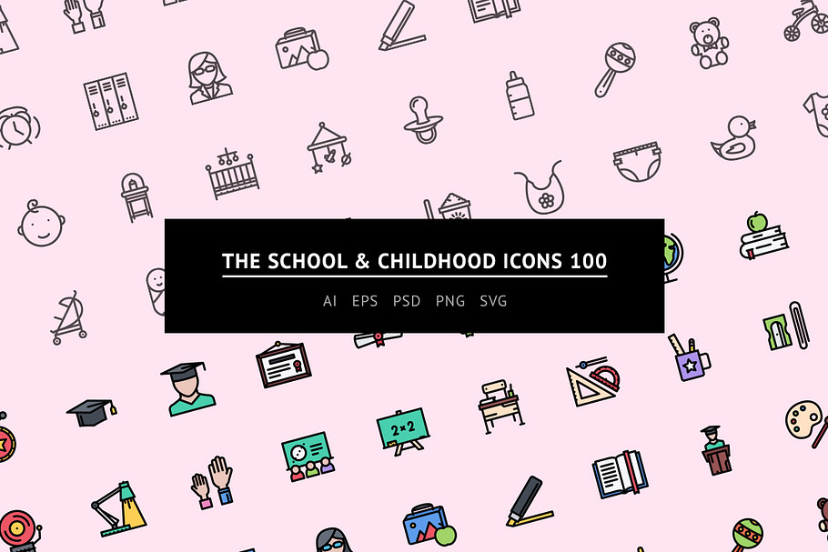 The School & Childhood Icons 100
