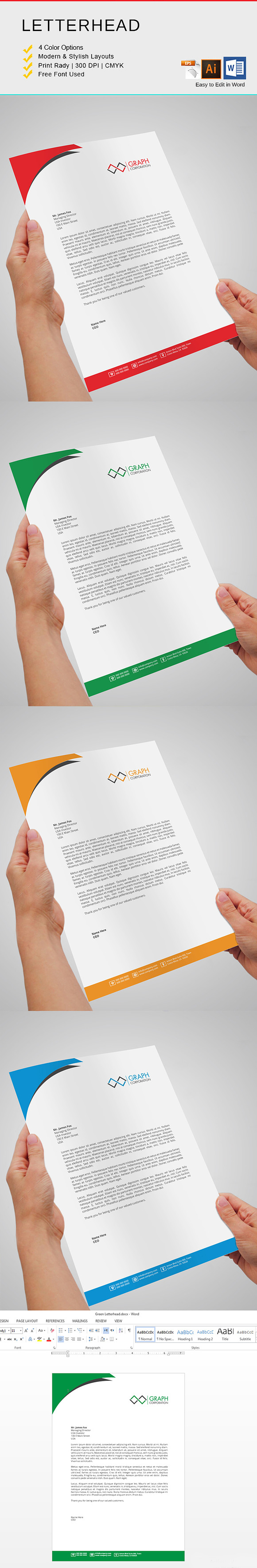 letterhead in Stationery Templates - product preview 1