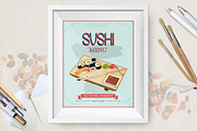 Sushi vector poster