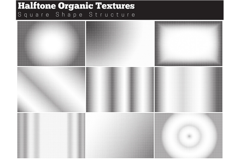 Set of halftone overlay textures