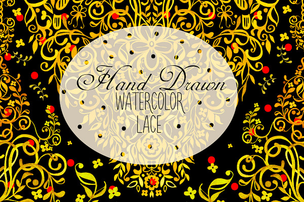 Hand Drawn Watercolor LACE 