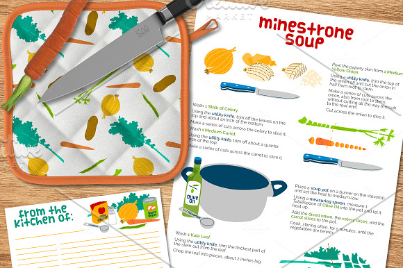 Cooking Minestrone in Illustrations - product preview 1