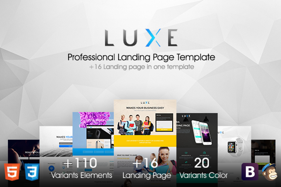 LUXE // MultiPurpose Landing Pages in Bootstrap Themes - product preview 8