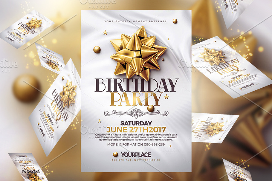 Birthday Invitation | 3 Psd Template in Flyer Templates - product preview 8