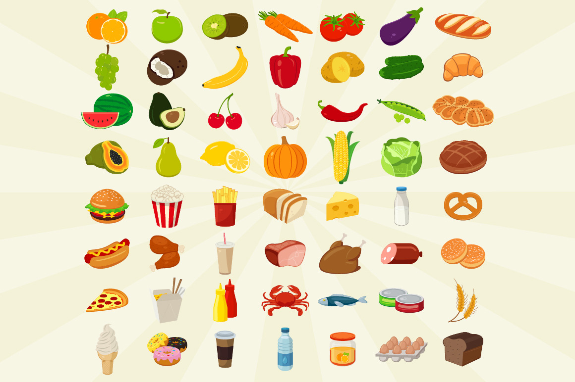 Food icons | Custom-Designed Icons ~ Creative Market