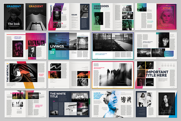 Gradient Magazine Indesign Template in Magazine Templates - product preview 16