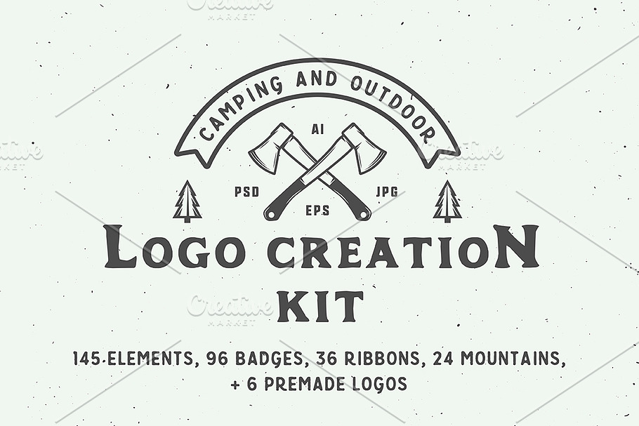 Camping outdoor logo creation kit  in Logo Templates - product preview 8