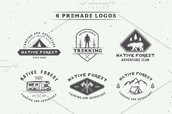 Camping outdoor logo creation kit  in Logo Templates - product preview 2