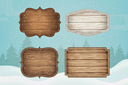 Wooden signs. Christmas decoration