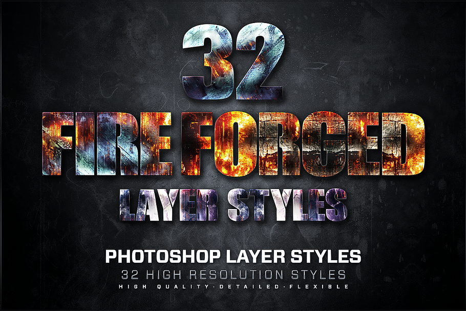 32 Fire Forged Layer Styles 3 in Photoshop Layer Styles - product preview 8