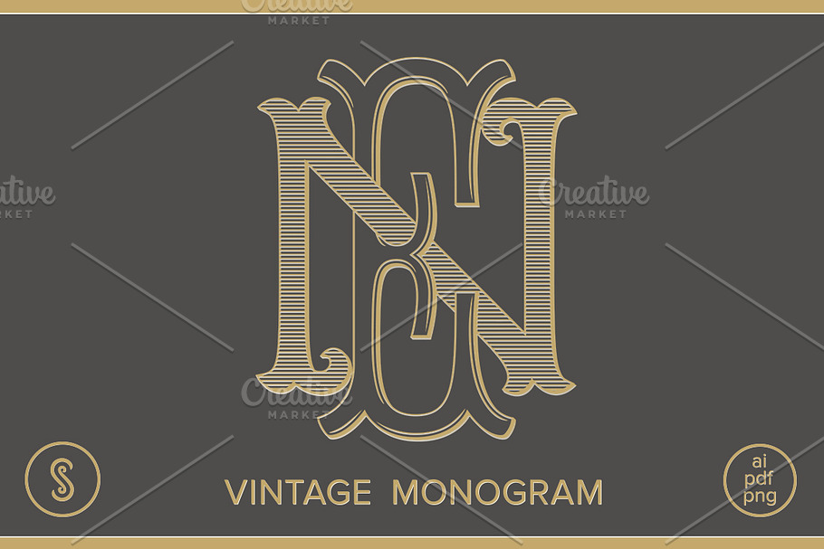 EN Monogram NE Monogram in Logo Templates - product preview 8