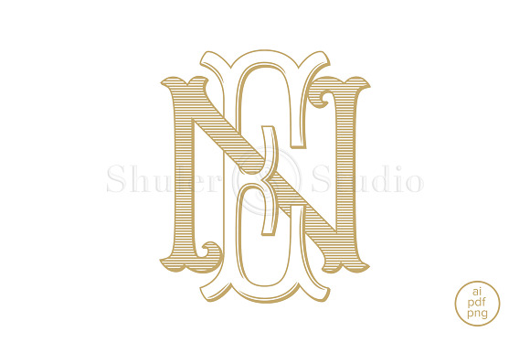 EN Monogram NE Monogram in Logo Templates - product preview 1
