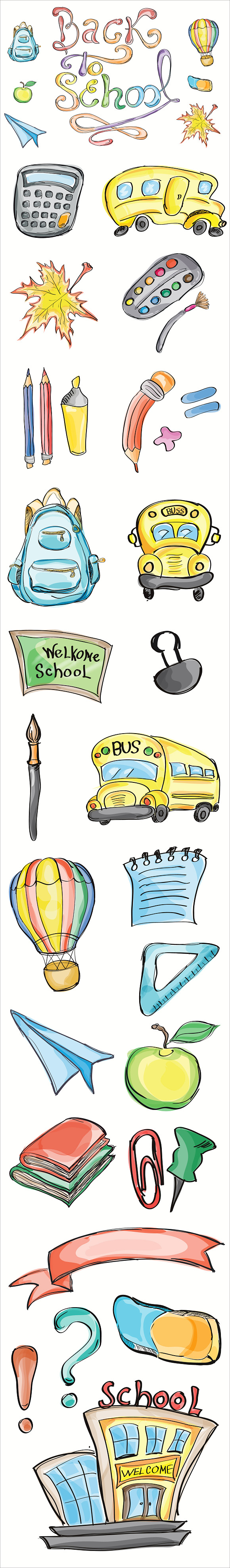Back to School Set Clipart & Vector in Illustrations - product preview 1