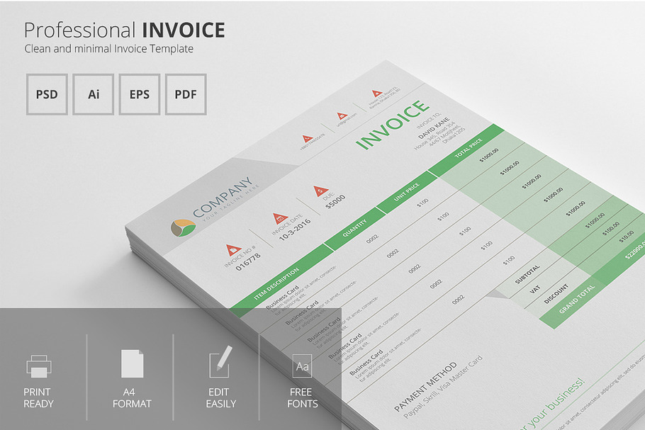 Inoice/Bill in Stationery Templates - product preview 8