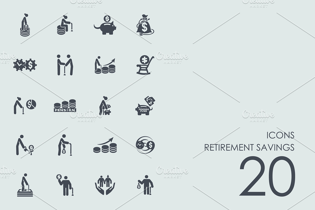 Retirement Savings icons in Graphics - product preview 8