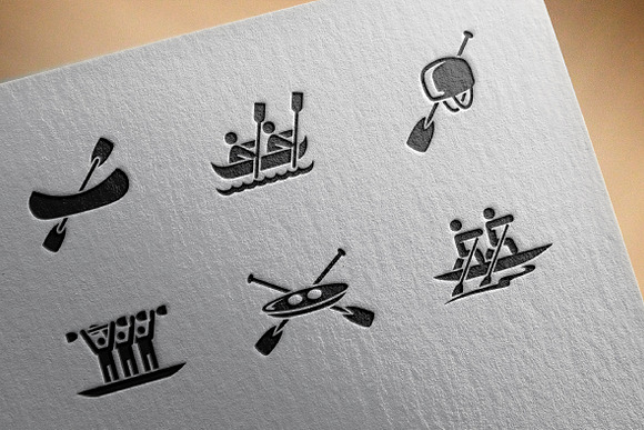 Rowing icons in Graphics - product preview 2