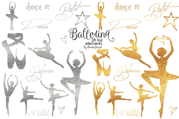 Ballerina - Gold & Silver Foil