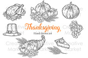Thanksgiving hand drawn set