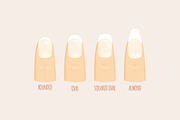 Types of fashion nail shapes