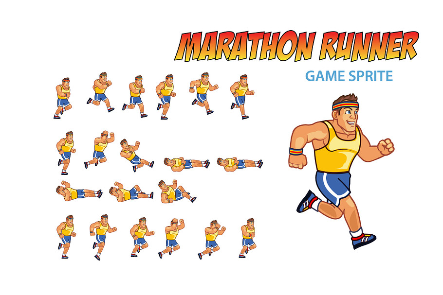 MARATHON RUNNER SPRITE in Illustrations - product preview 8