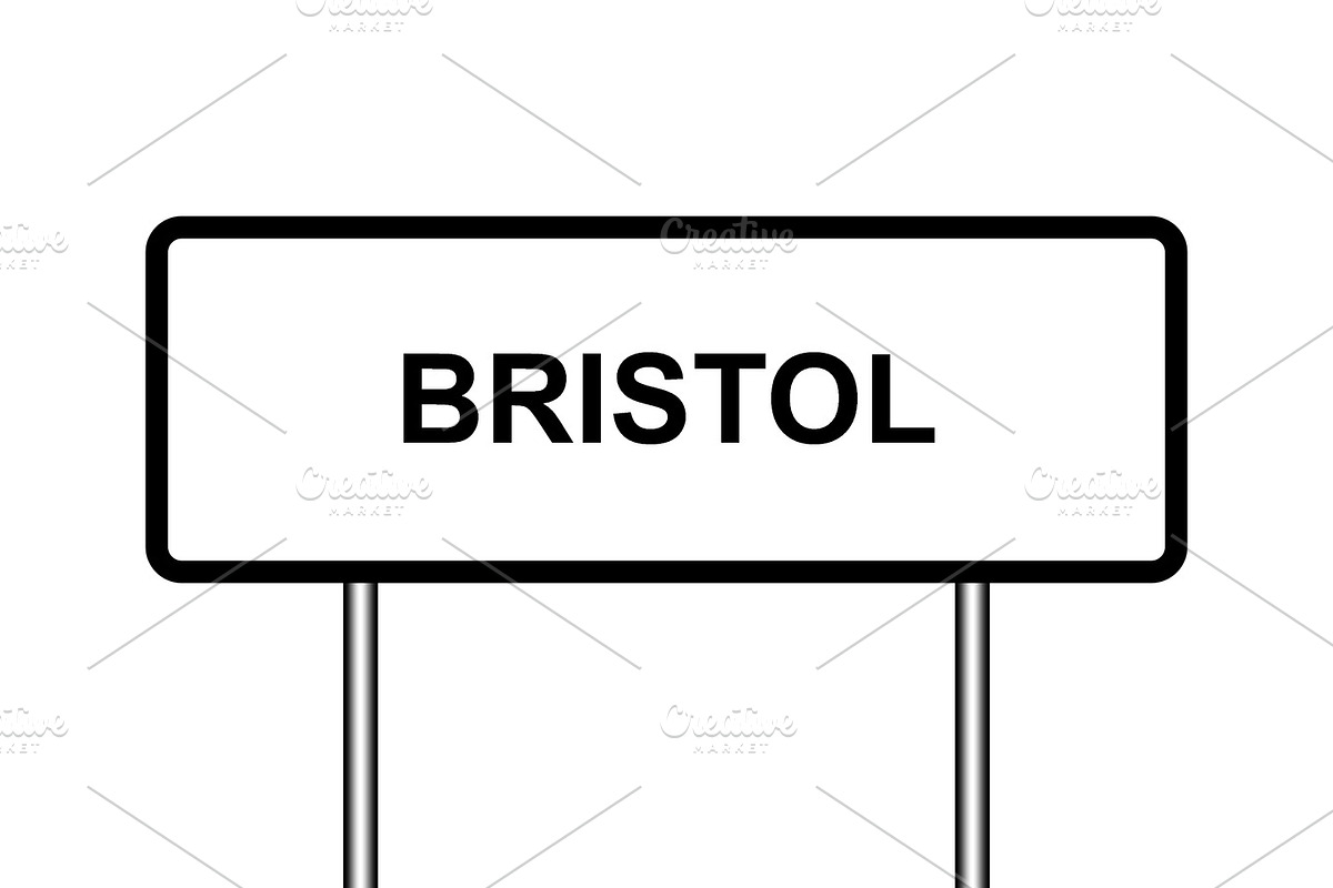 UK town sign illustration, Bristol in Graphics - product preview 8