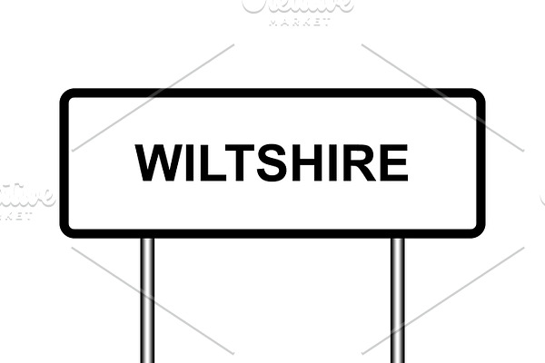 UK town sign illustration, Wiltshire