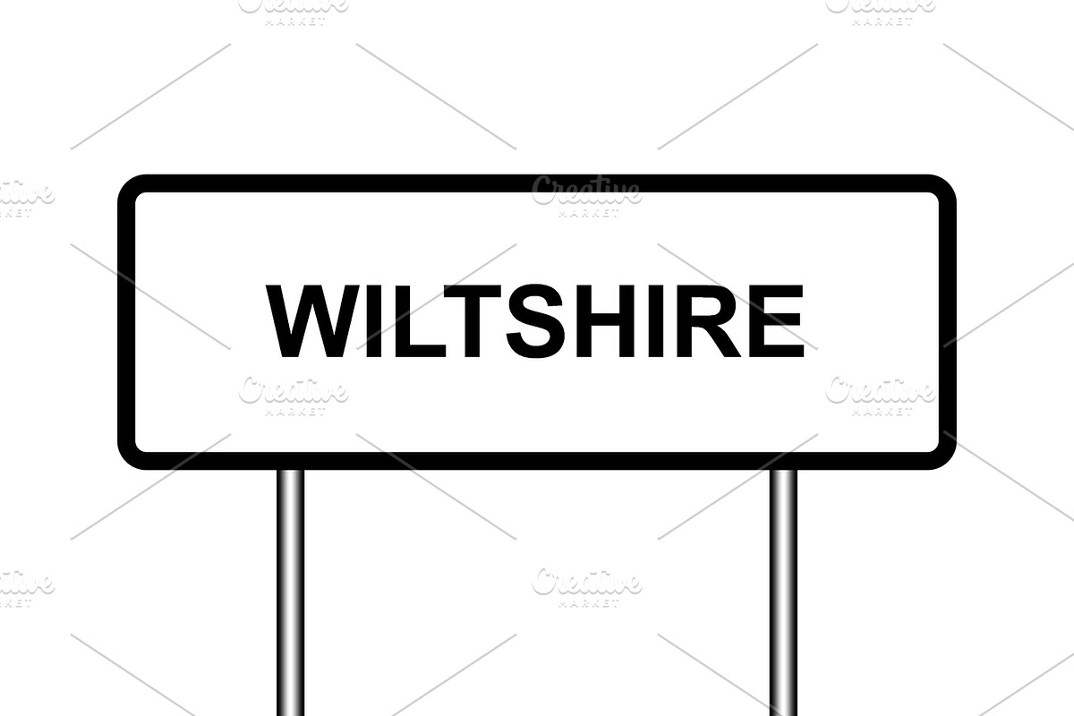 UK town sign illustration, Wiltshire in Graphics - product preview 8