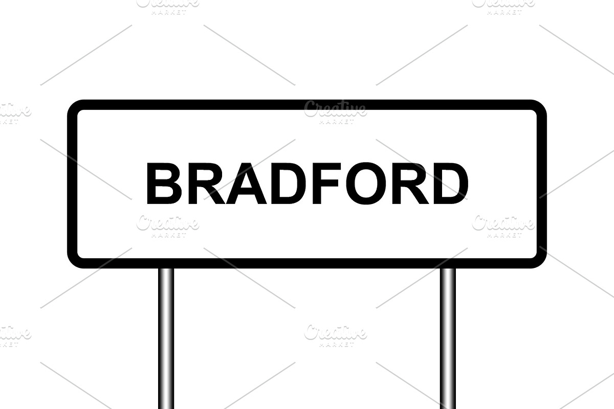 UK town sign illustration, Bradford in Graphics - product preview 8