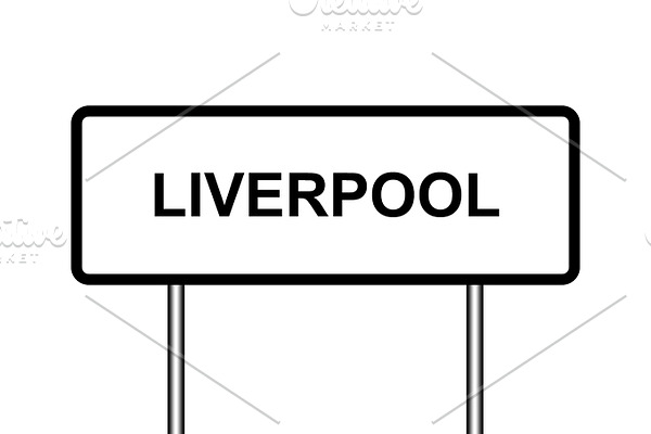 UK town sign illustration, Liverpool