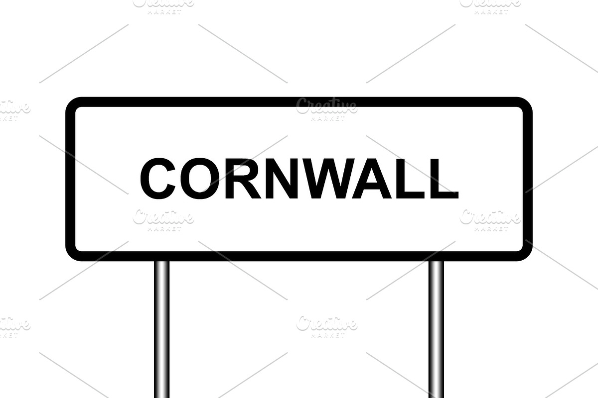 UK town sign illustration, Cornwall in Graphics - product preview 8