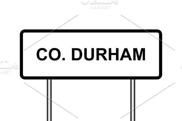 UK town sign illustration, Co Durham