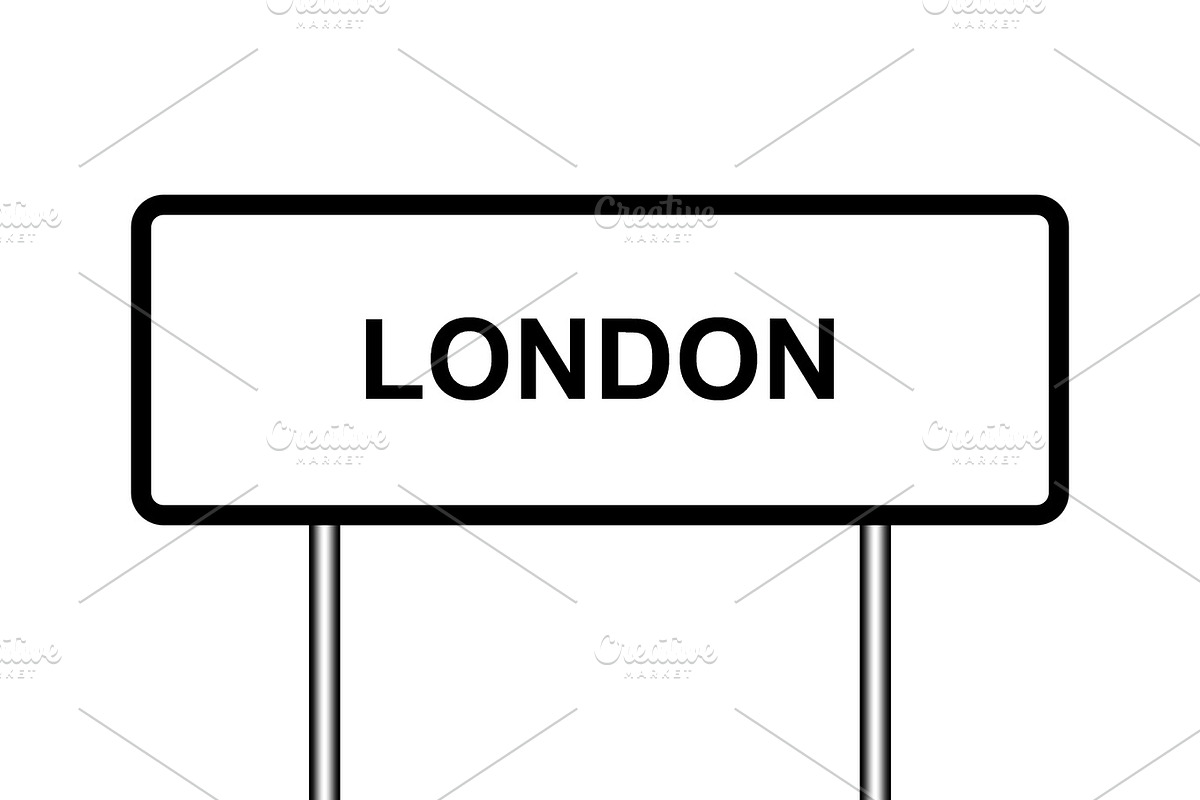 UK town sign illustration, London in Graphics - product preview 8