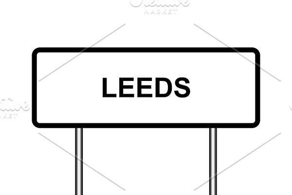UK town sign illustration, Leeds